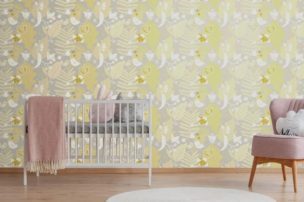 Tapet motiv popular în design gri-galben
