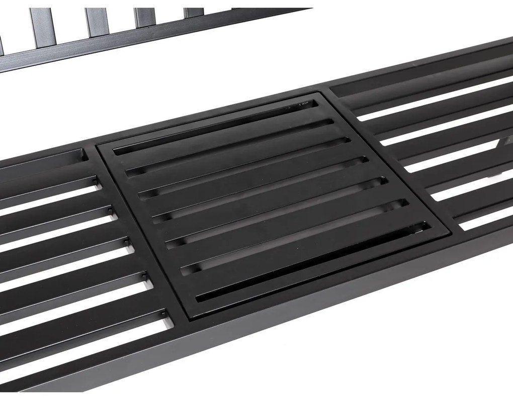 Bancă cu masă de depozitare Happy Green Rea 150 x60 x 85 cm, negru