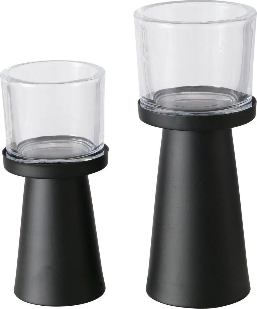 Set 2 sfeșnice  moderne Pius,  negru