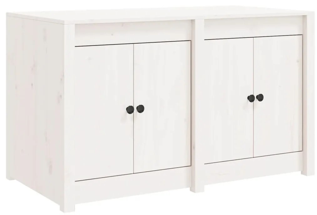832338 vidaXL Dulap bucătărie de exterior, alb, 106x55x64 cm, lemn masiv pin