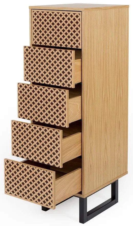 Comodă în decor de stejar Woodman Camden Narrow Diamond Print, 40 x 123 cm