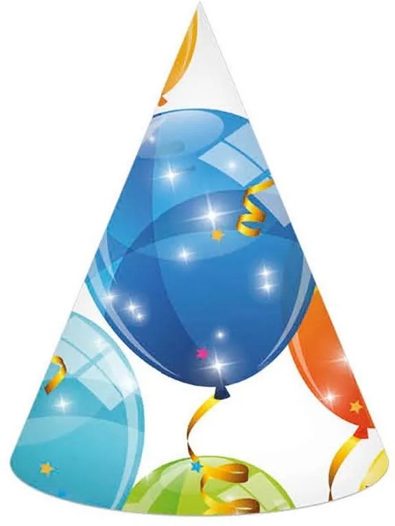 Baloane Sparkling pălărie de petrecere, șaco, set de 6