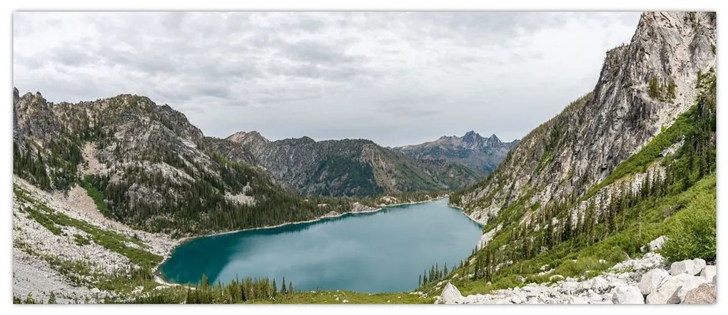 Tablou cu lac în munți (120x50 cm)