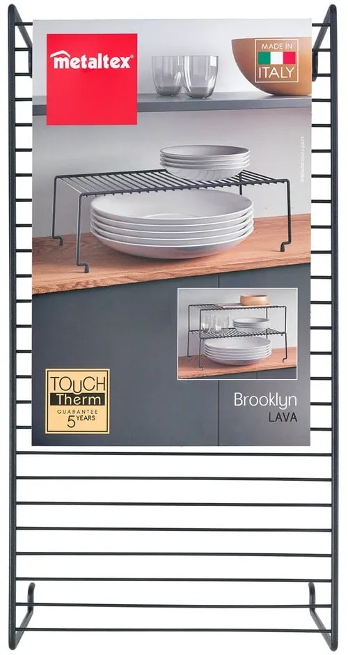 Raft suplimentar pentru bucătărie Metaltex Brooklyn Lava, negru