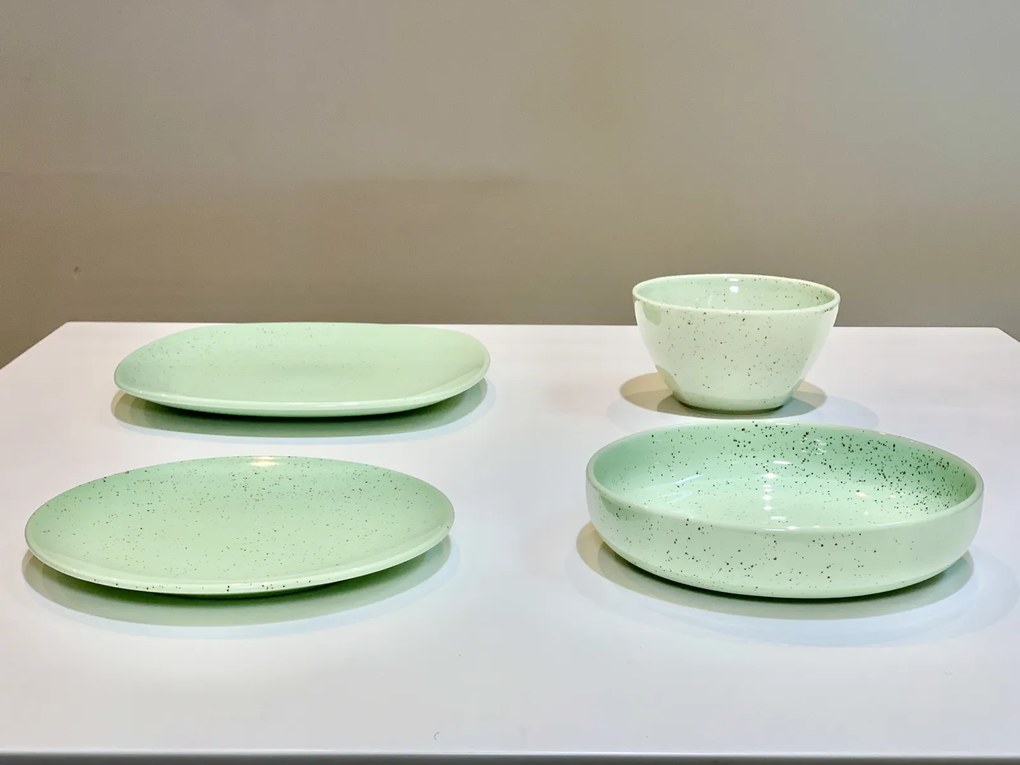 Set 4 Piese Mineral Verde Cu Picatele