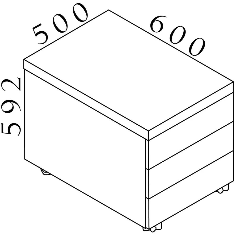 Container mobil Lineart 60 x 50 cm, ulm inchis / antracit