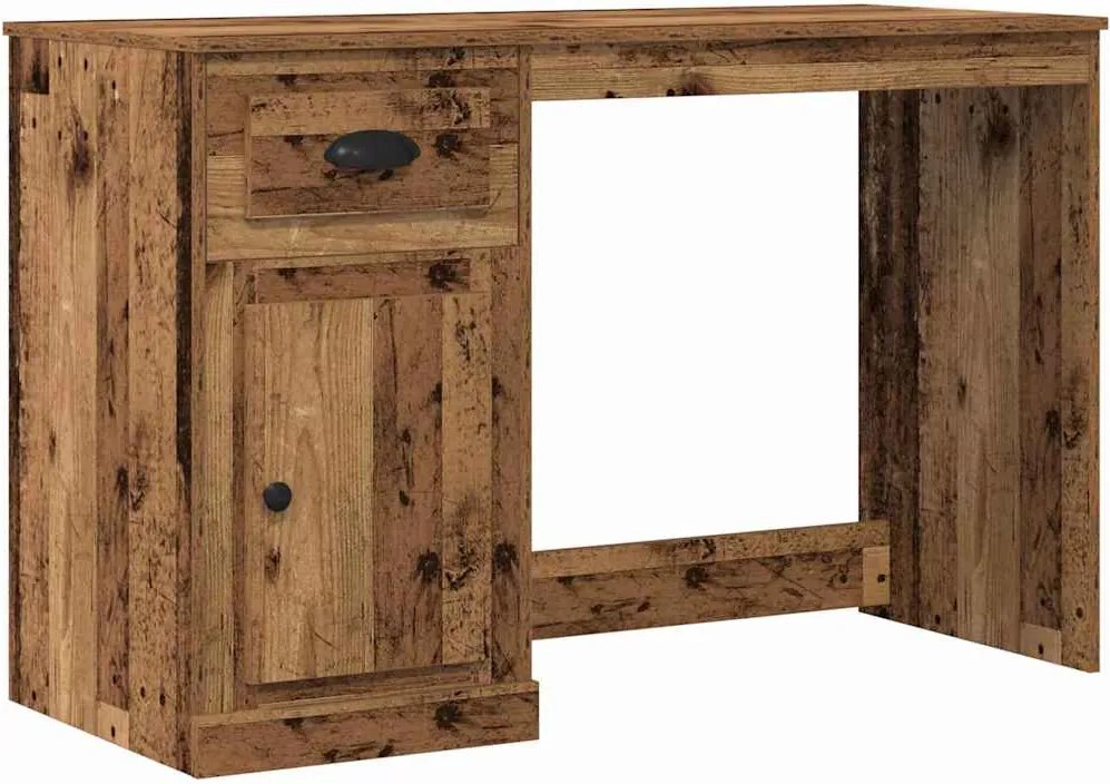 vidaXL Birou cu sertar Lemn Vechi 50 x 115 x 75 cm Lemn compozit