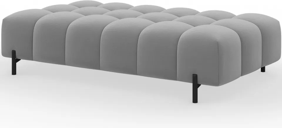 Taburet Tapitat cu Picioare Ferivo, 140x70x40cm, gri plush – Royal 18