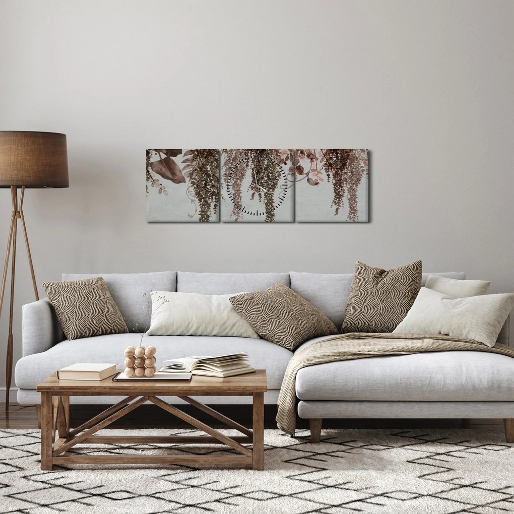 Tablou - Plante (cu ceas) (90x30 cm)