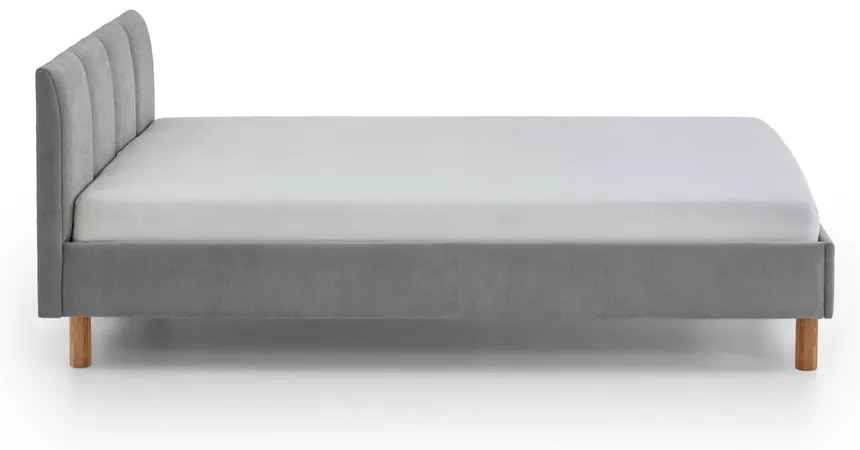 Pat gri tapițat fără somieră 120x200 cm Joker – Meise Möbel