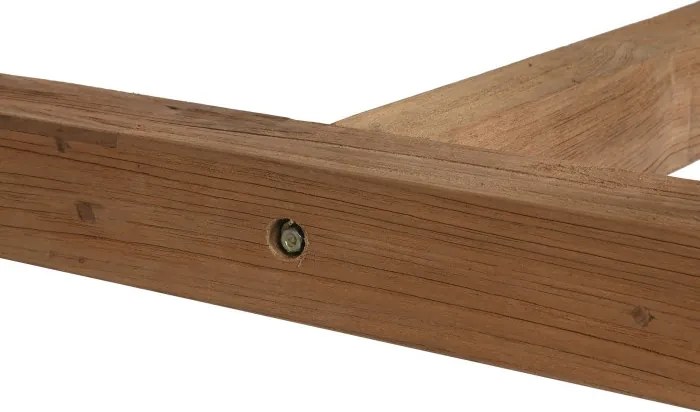 Masă dining din lemn masiv de tec, natur, 10 locuri, cu bază în formă de V, 75 x 200 x 100 cm, „Thoren”