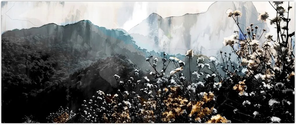 Tablou - Ilustrație de flori sălbatice (120x50 cm)