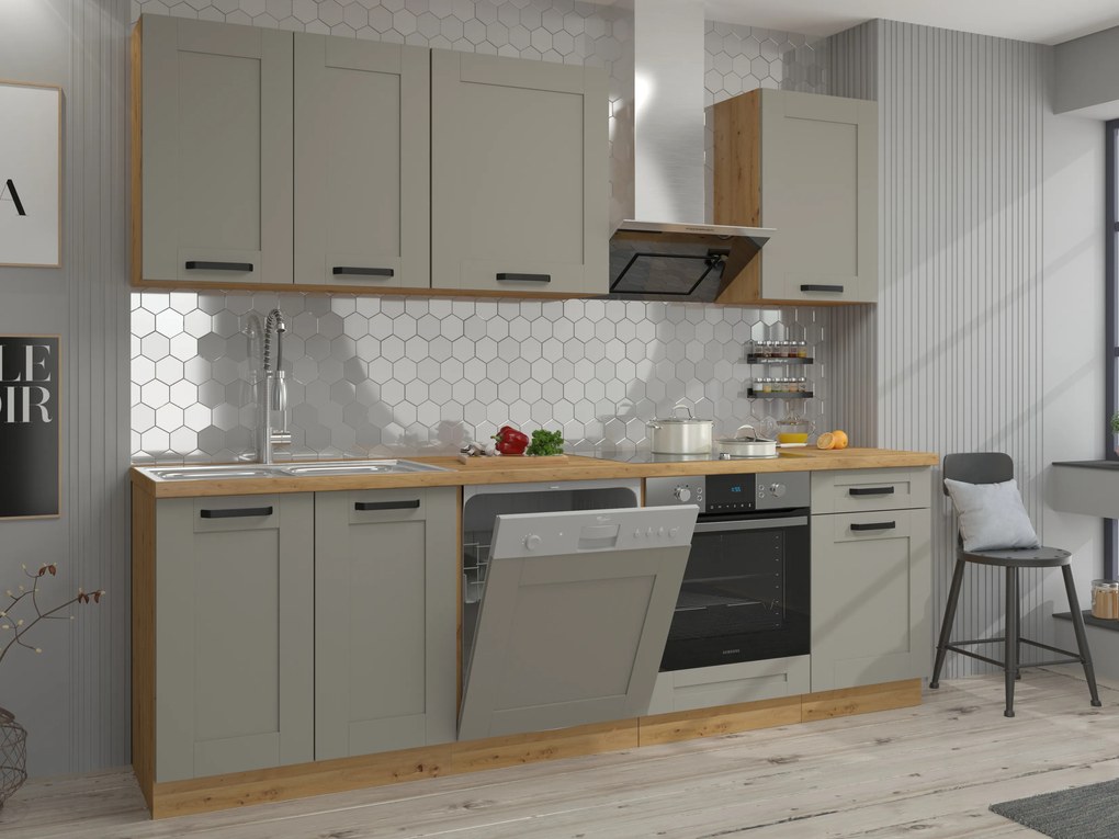 Dulap inferior de bucătărie pod drez Lucid 50 ZL 1F BB (Stejar artisan + claygrey). 1045490
