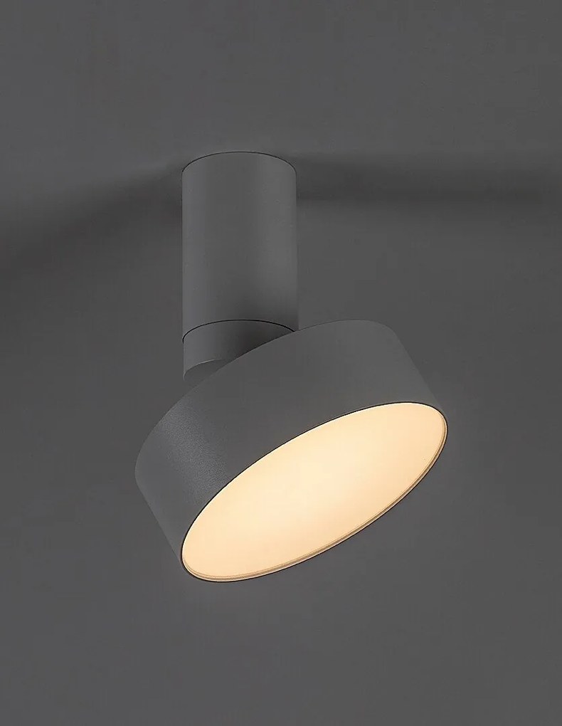 Plafoniera LED tip spot aplicat din metal alb reglabila Ovidia D-14cm