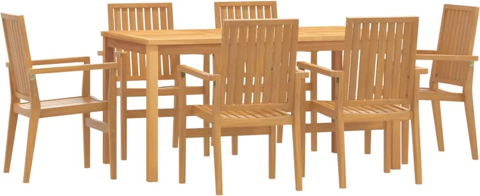 vidaXL Set mobilier de grădină, 7 piese, lemn masiv de tec
