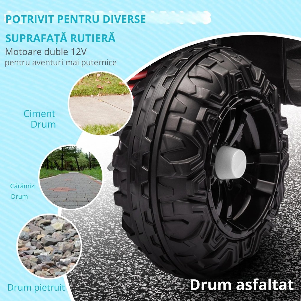 AIYAPLAY Quad electric pentru copii, lumină & muzică, suspensie, 5 km/h, 50 Min. timp de rulare, pentru 3-5 ani, Alb | Aosom Romania