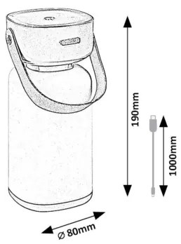 Lampă LED tactilă reîncărcabilă dimabilă de masă de exterior Rabalux 77145 FUNES LED/3W/5V IP44 albastru