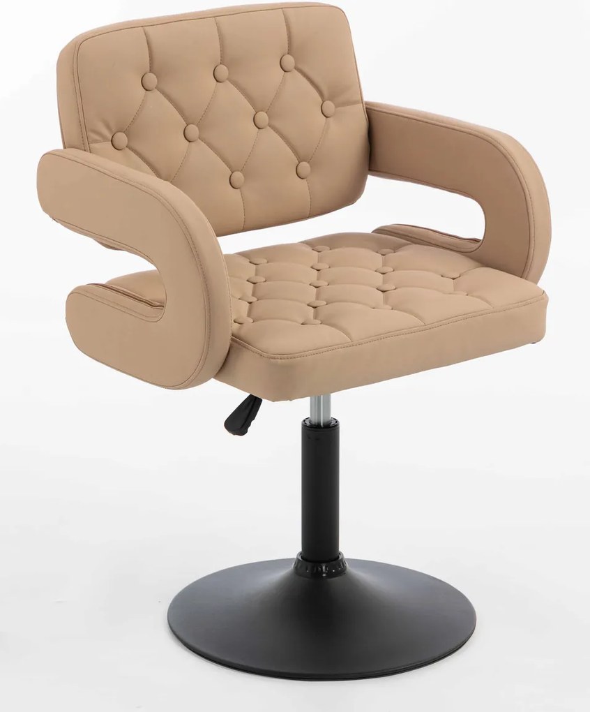 HR8403N Scaun Caramel Piele Ecologica Premium Soft cu Bază Neagră