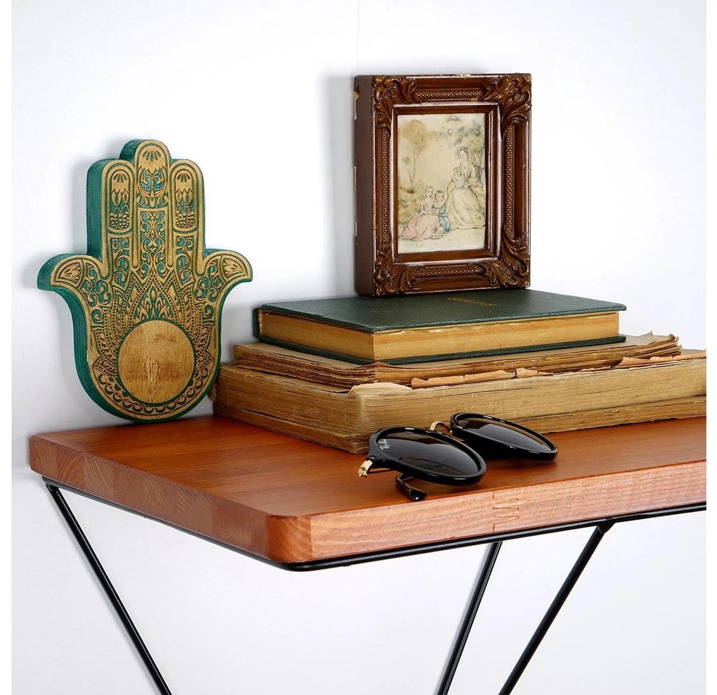 Raft decorativ de perete Duvelo 7 (Nuc + negru) . 1093675