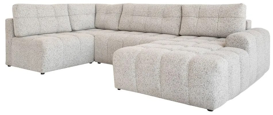 Colțar modular bej extensibil/cu spațiu de depozitare (cu colț pe partea stângă) Lulu – Miuform