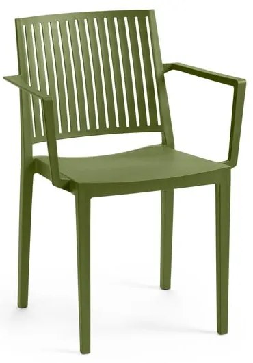Scaun de grădină verde din plastic Bars - Rojaplast