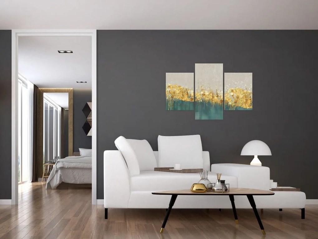 Tablou - Textura cu decor auriu (90x60 cm)