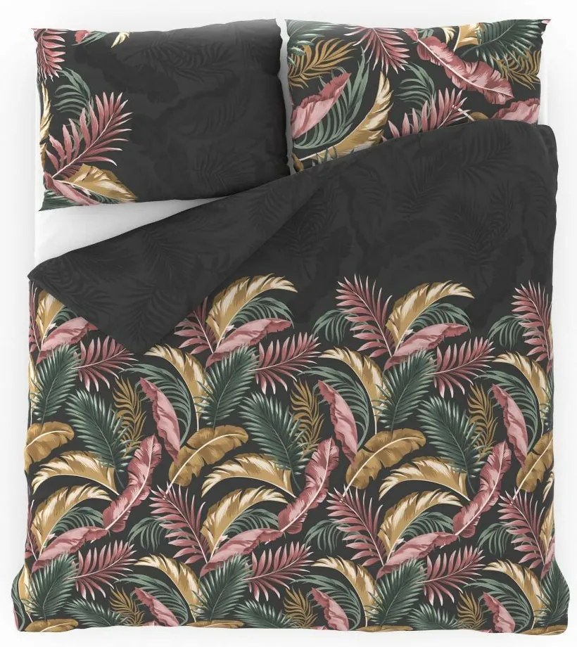 Lenjerie de pat din bumbac Kvalitex Delux Palma, gri, 140 x 220 cm, 70 x 90 cm