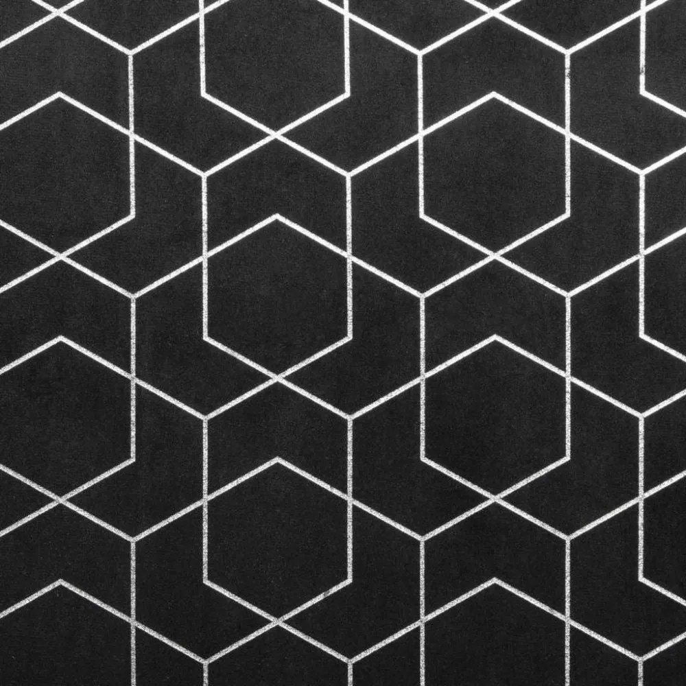 Perdele negre cu imprimeu geometric, potrivit pentru sufragerie Lungime: 250 cm