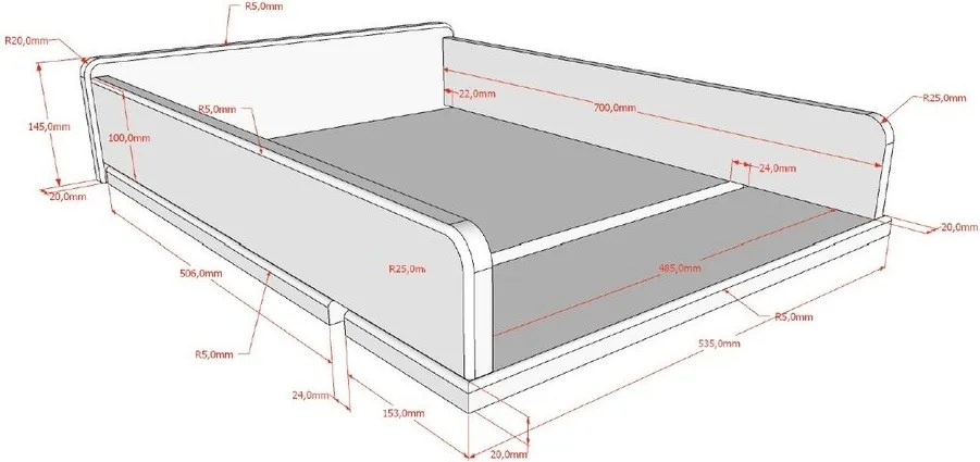 Masă de înfășat albă din lemn de fag Forrest – Vipack