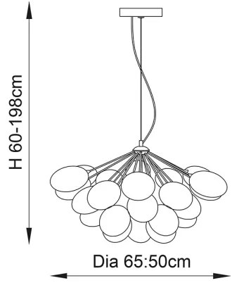 Endon 76450 - Lustră INFINITY suspendată pe cablu, 6xG9/28W/230V, multicoloră