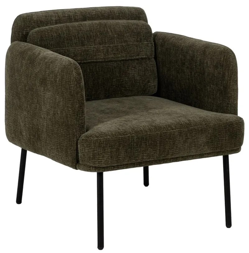 Fotoliu verde cu tapițerie din chenille Bind – Ixia