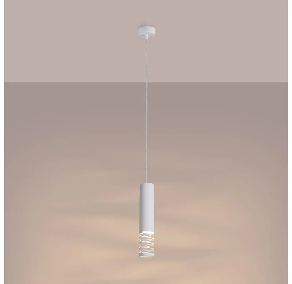 Lustră pe cablu Sollux SL.1686 LAMI 1xGU10/10W/230V alb