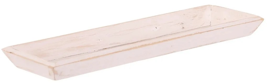 Tavă din lemn Riaza albă, 35 x 12 x 3 cm
