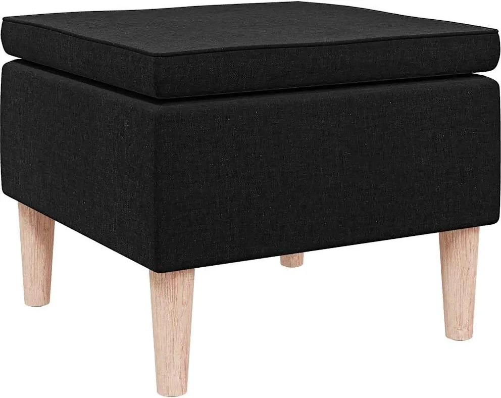 vidaXL Scaun cu picioare din lemn, negru, material textil