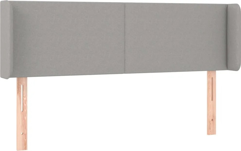 vidaXL Tăblie de pat cu aripioare gri deschis 147x16x78/88 cm textil