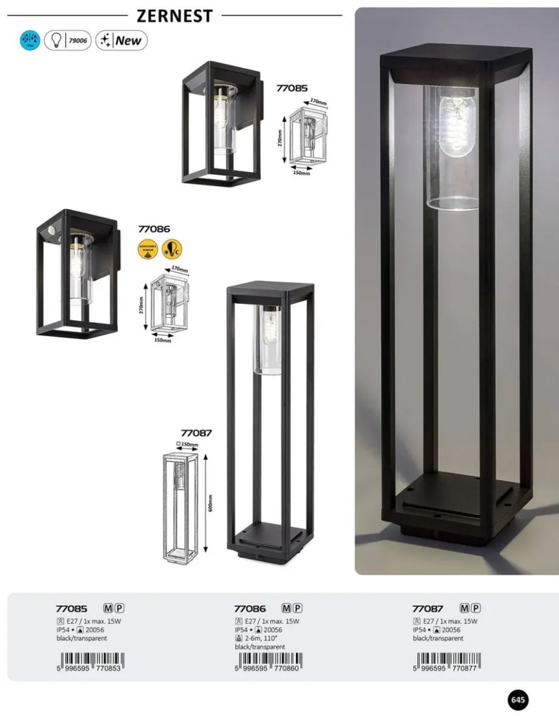 Aplica de perete exterior IP54 Zernest
