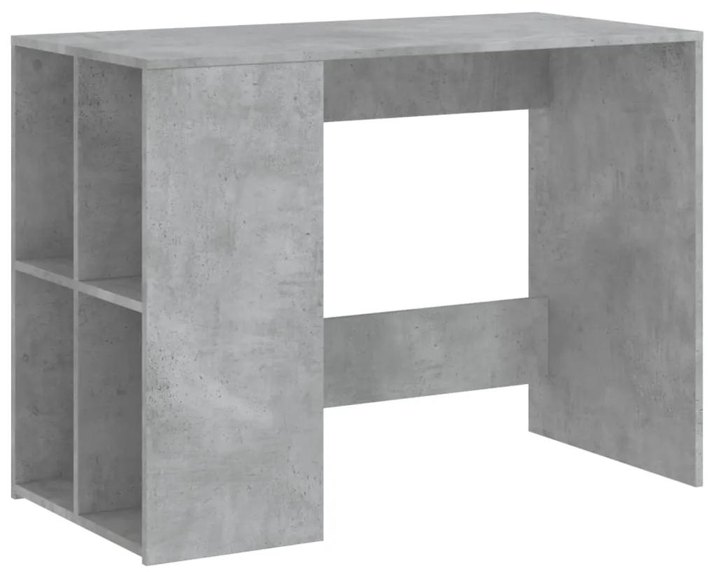 840544 vidaXL Birou, gri beton, 102x50x75 cm, lemn compozit