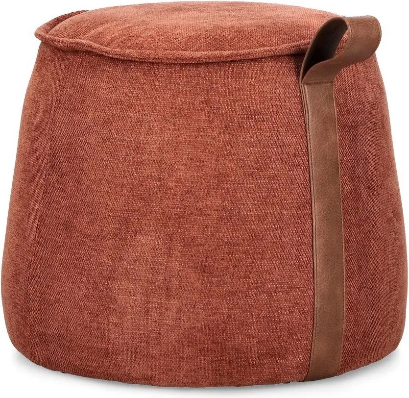 Puf teracotă cu tapițerie din chenille Anila – Bizzotto