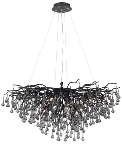 Paul Neuhaus 2192-18 - Lustră suspendată pe cablu ICICLE 10xG9/40W/230V 50x100 cm negru