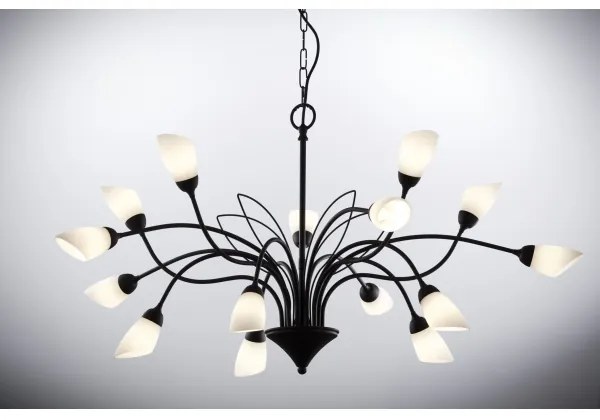 Jupiter 2057 - Lustră suspendată pe lanț GLORIOSA 15xG9/14W/230V negru