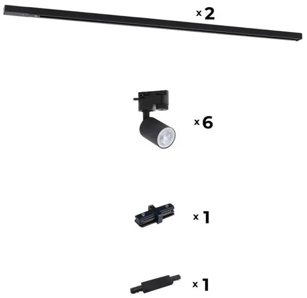 Spot pentru sistem de șină Zuma Line 3015 REFLEKTOR 6xGU10/10W/230V