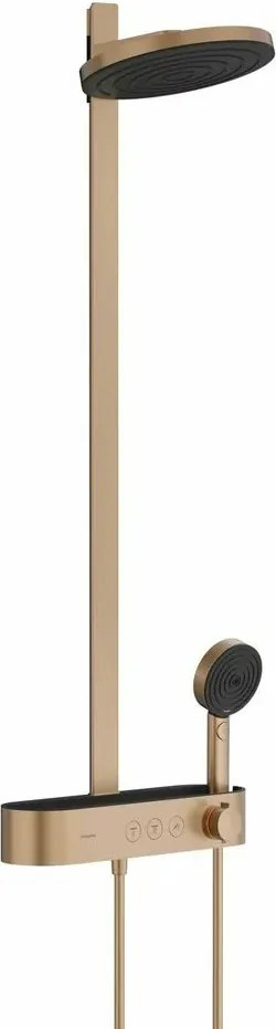 Coloana de dus cu baterie termostatata Hansgrohe Pulsify S 260 2 jeturi bronz periat