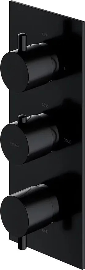 Baterie cada - dus incastrata Omnires Y termostatata negru fara corp ingropat