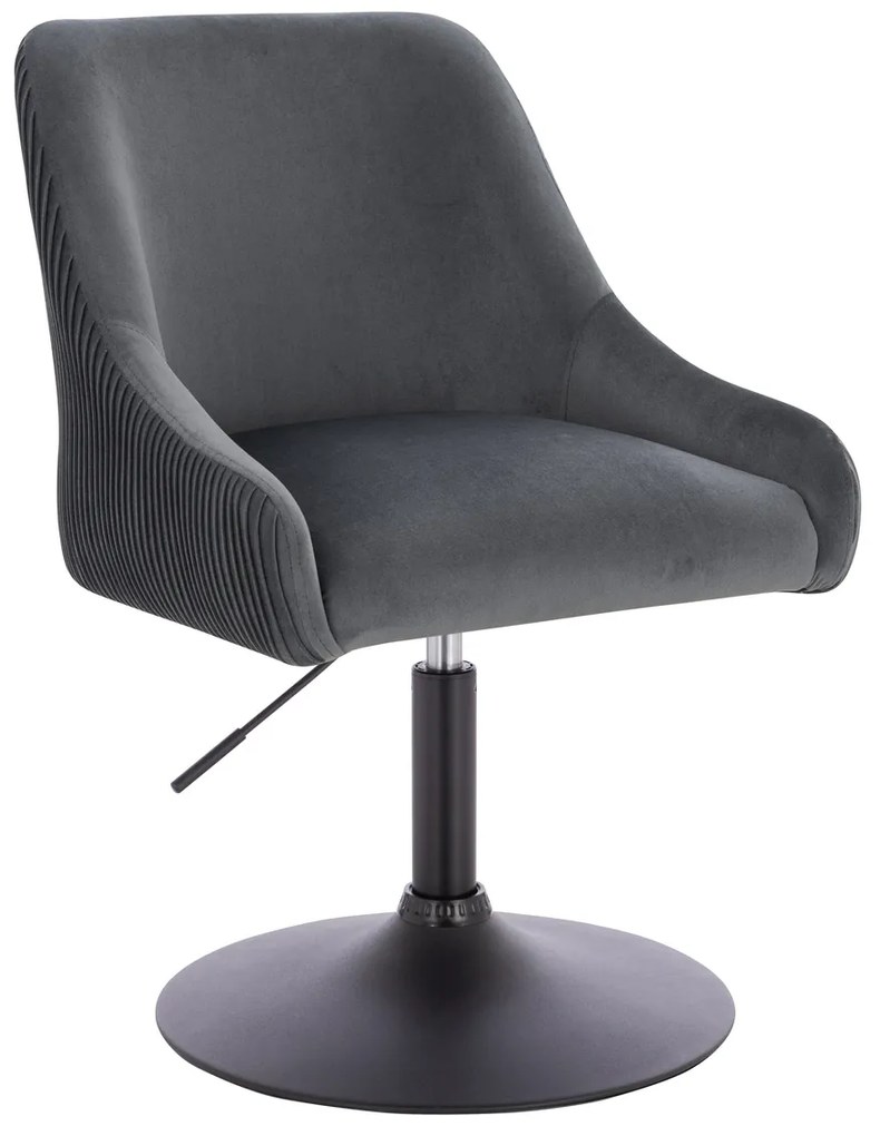 HR920N Scaun Grafit din Catifea cu Bază Neagră
