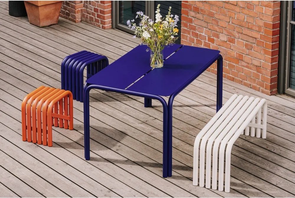 Bancă de grădină bej din metal Nokk – noo.ma