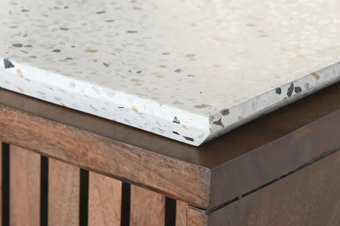 Comoda din lemn de acacia si marmura " Terrazo "