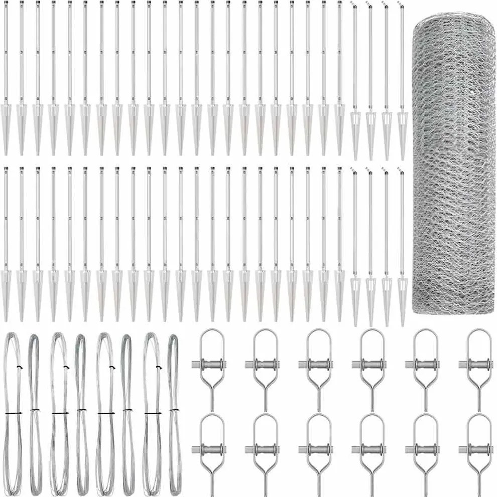 vidaXL Stâlp de gard. Argintiu 100 x 0,8 m (plasă de 13 mm) Oțel