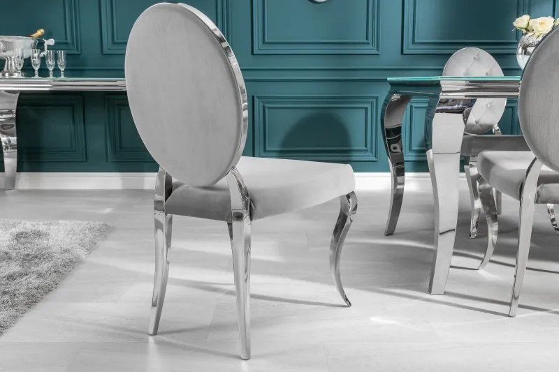 Neînvins Scaun de lux Modern baroc gri catifea