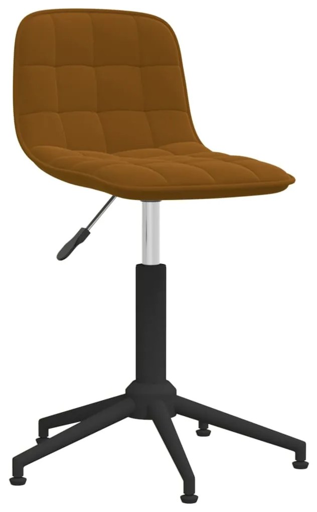 334062 vidaXL Scaun de bucătărie pivotant, maro, catifea