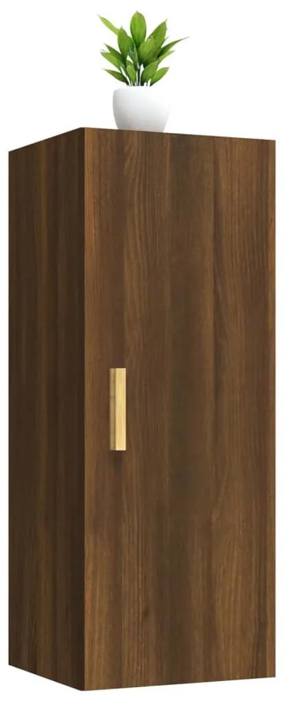 Dulap de perete, stejar maro, 34,5x34x90 cm, lemn compozit 1, Stejar brun